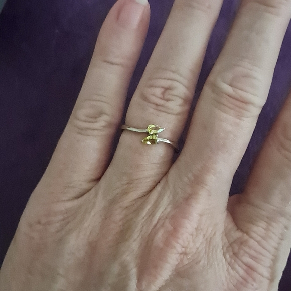 AAA Canary Tourmaline Bypass Ring In 925 Sterling Silver - Picture 4 of 7